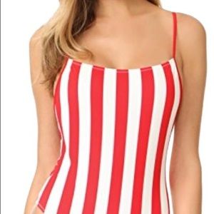 Solid and Striped Chelsea Red and White Swimsuit